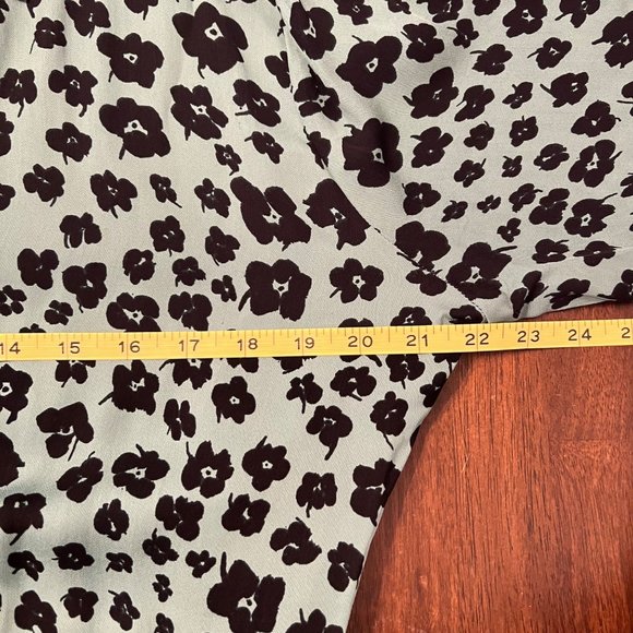 FABIENNE CHAPOT Anthro‎ Green Floral Tie Waist Viscose Shirt Dress Sz Large - Picture 9 of 11